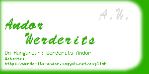 andor werderits business card